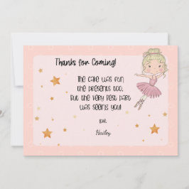 Tarjeta de agradecimiento de bailarina ligera