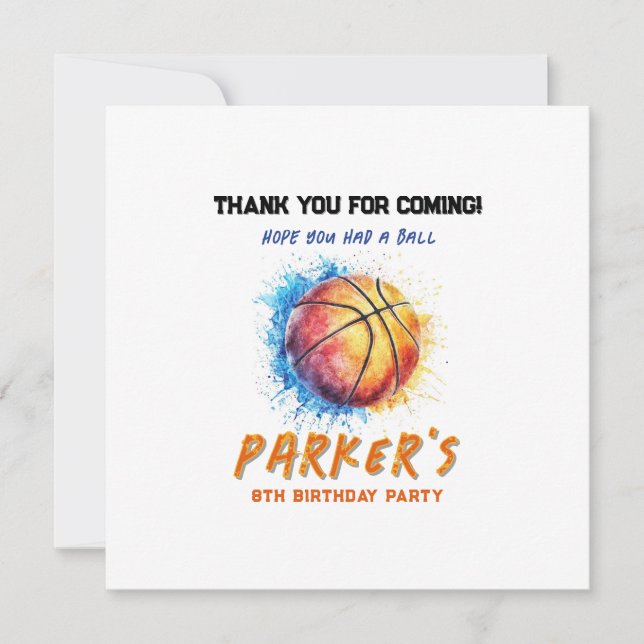 Tarjeta de agradecimiento de baloncesto (Anverso)