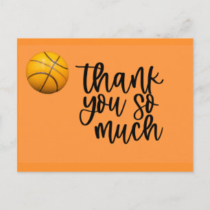 Tarjeta de agradecimiento de baloncesto con balonc