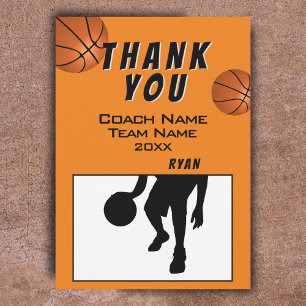 Tarjeta de agradecimiento de baloncesto para el en
