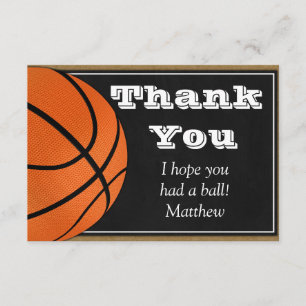 Tarjeta de agradecimiento de baloncesto para jugad