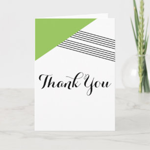 Tarjeta de agradecimiento de banda geométrica verd