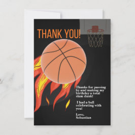 Tarjeta de agradecimiento de básquetbol