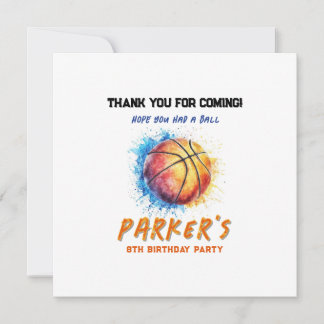 Tarjeta de agradecimiento de básquetbol