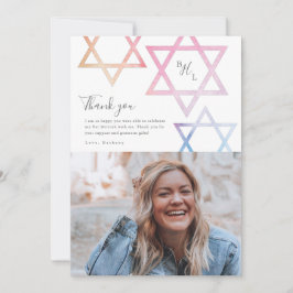 Tarjeta de agradecimiento de Bat Mitzvah con foto 