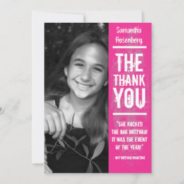 Tarjeta de agradecimiento de Bat Mitzvah de Rock B