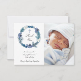tarjeta de agradecimiento de bautismo de invierno