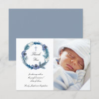 tarjeta de agradecimiento de bautismo de invierno
