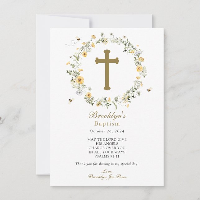 Tarjeta de agradecimiento de bautizo (Anverso)