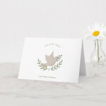 Tarjeta de agradecimiento de bautizo unisex Paloma