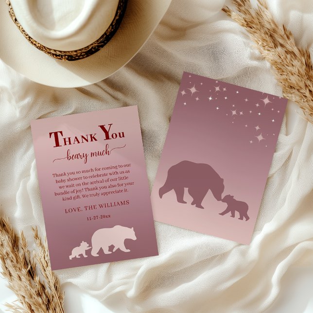 Tarjeta de agradecimiento de Bear Baby Shower Wood (Subido por el creador)