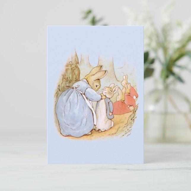Tarjeta de agradecimiento de Beatrix Potter Vintag (Anverso de pie)