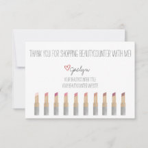 Tarjeta de agradecimiento de Beautycontra dibujada