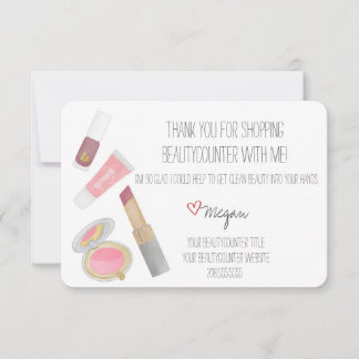 Tarjeta de agradecimiento de Beautycounter Product
