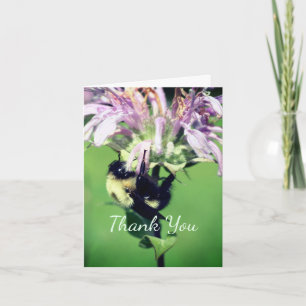 Tarjeta de agradecimiento de Bee Balm Flower