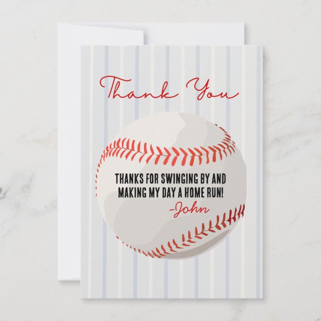 Tarjeta de agradecimiento de béisbol (Anverso)