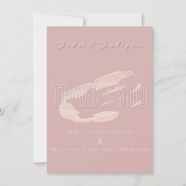 Tarjeta de agradecimiento de Bellas Boutique (Anverso)