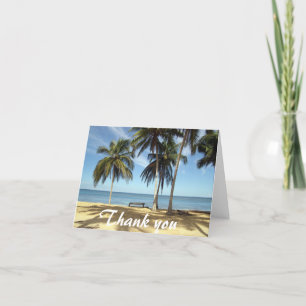 Tarjeta de agradecimiento de Bench on Beach