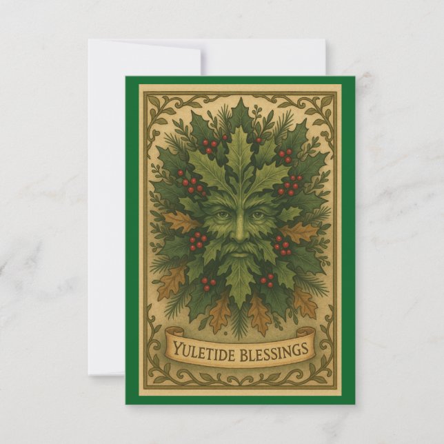Tarjeta de agradecimiento de bendiciones de Yule (Anverso)