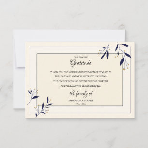 Tarjeta de agradecimiento de Bereavement