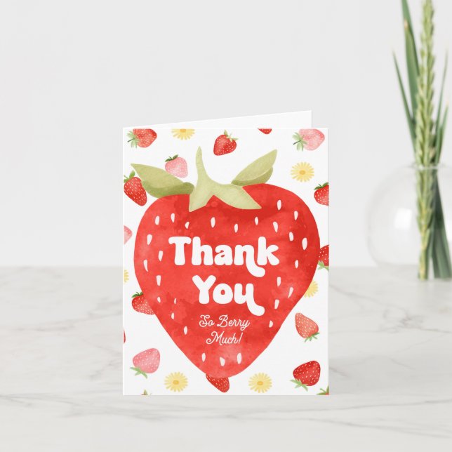 Tarjeta de agradecimiento de Berry plegado (Anverso)