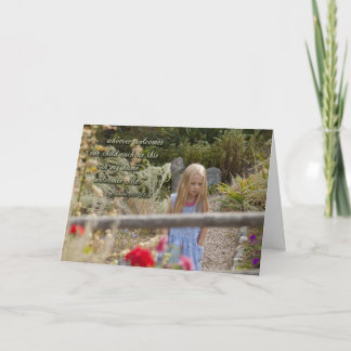 Tarjeta de agradecimiento de bienvenida para niño