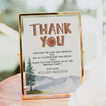 Tarjeta de agradecimiento de Birday Woodland