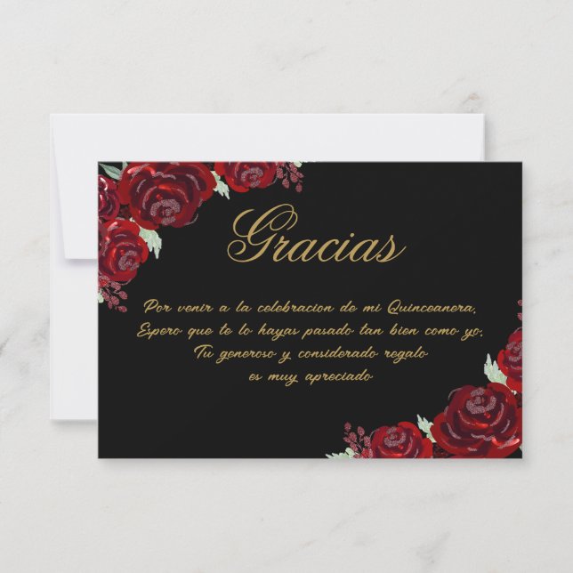 Tarjeta de agradecimiento de Black Burgundy (Anverso)