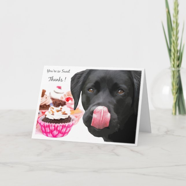 Tarjeta de agradecimiento de Black Lab - Dog Graci (Anverso)