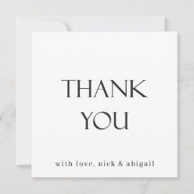 Tarjeta de agradecimiento de blanco y negro