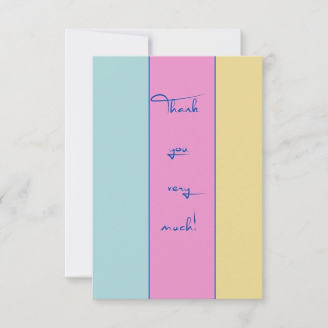 Tarjeta de agradecimiento de bloque de color (Anverso)