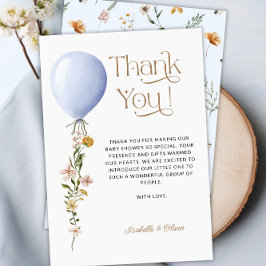 Tarjeta de agradecimiento de Blue Balloon Floral B