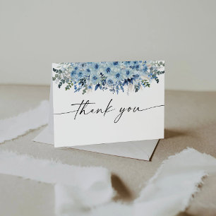 Tarjeta de agradecimiento de Blue Boho Floral Baby