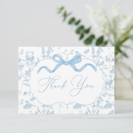 Tarjeta de agradecimiento de Blue Bow Baby Shower 
