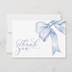 Tarjeta de agradecimiento de Blue Bow Boy Baby Sho