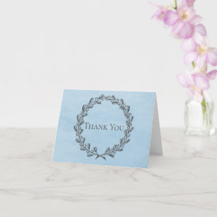 Tarjeta de agradecimiento de Blue Elegant Wreath