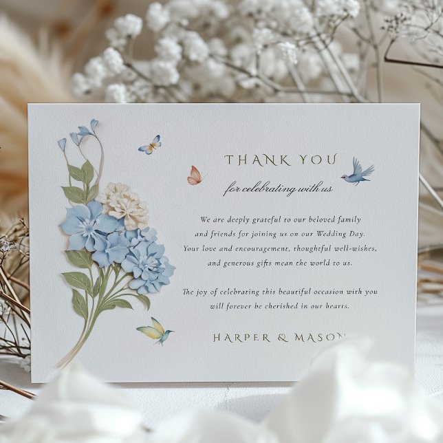 Tarjeta de agradecimiento de Blue Hydrangea (Subido por el creador)