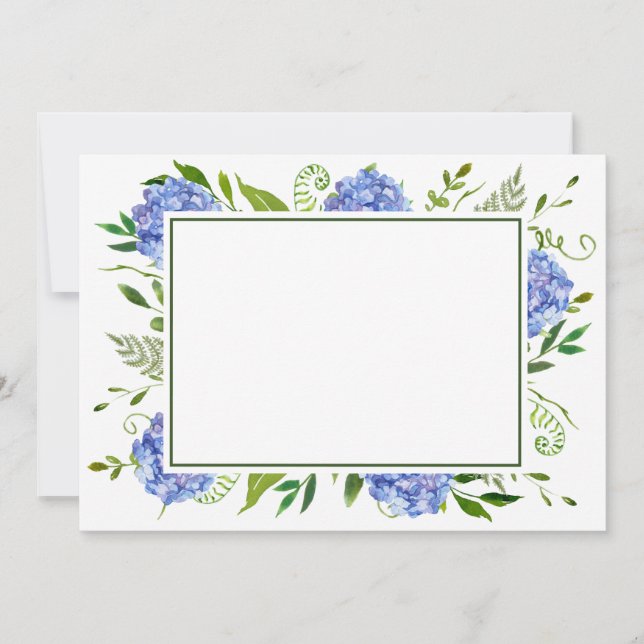 Tarjeta de agradecimiento de Blue Hydrangeas Flat (Anverso)