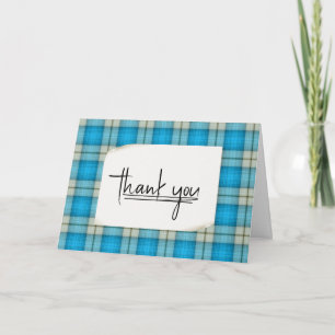 Tarjeta de agradecimiento de Blue Plaid