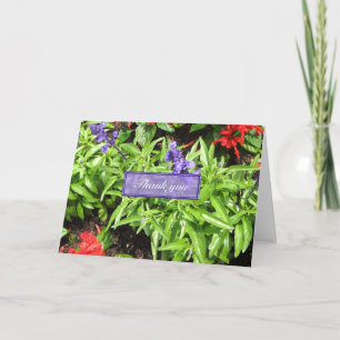 Tarjeta de agradecimiento de Blue & Red Salvia