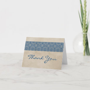 Tarjeta de agradecimiento de Blue Rustic Lace
