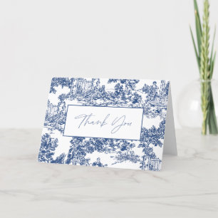 Tarjeta de agradecimiento de Blue Toile