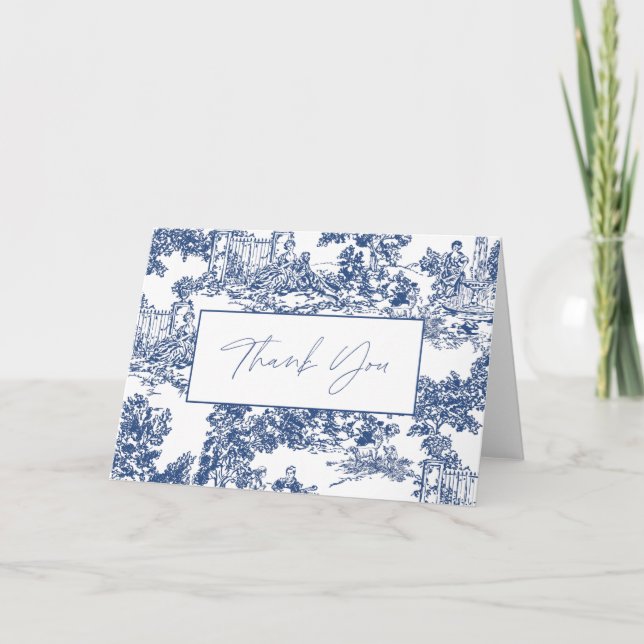 Tarjeta de agradecimiento de Blue Toile (Anverso)