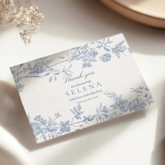 Tarjeta de agradecimiento de Blue Toile | Ducha Br