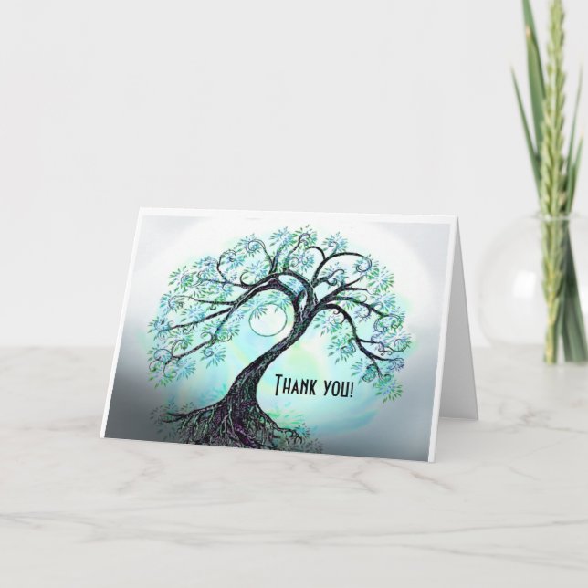 Tarjeta de agradecimiento de Blue Tree of Life (Anverso)