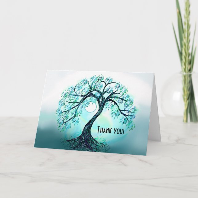Tarjeta de agradecimiento de Blue Tree of Life (Anverso)