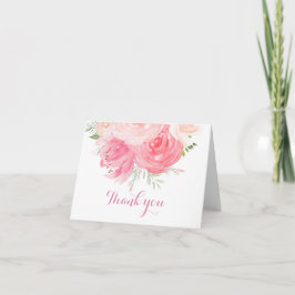 tarjeta de agradecimiento de blush Floral