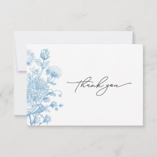Tarjeta de agradecimiento de boceto floral