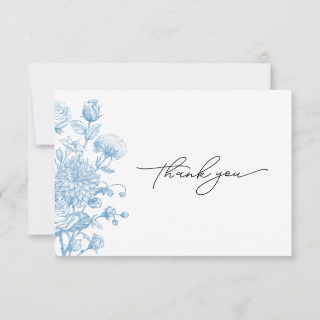 Tarjeta de agradecimiento de boceto floral (Anverso)