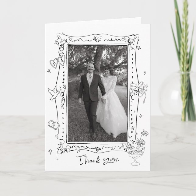 Tarjeta de agradecimiento de boda (Anverso)
